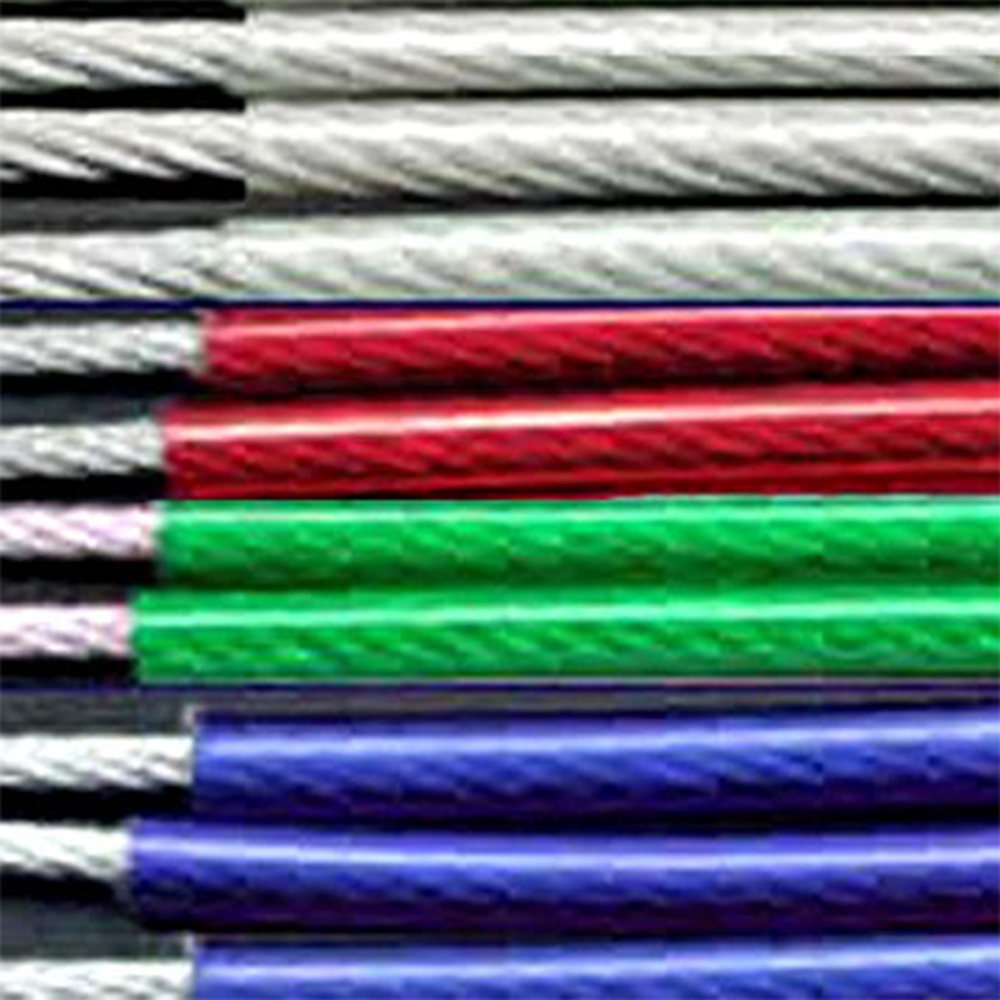 Colorful PVC Coated Steel Wire Rope for High Strength Stainless Steel Cables 304/316 7x7 7x19 Customized as Per Your Needs