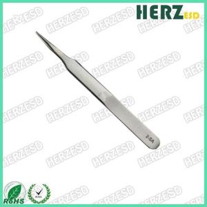 Wholesale High Temperature Resistance Fine Point Tweezers , ESD Hand Tools Silver Color from china suppliers