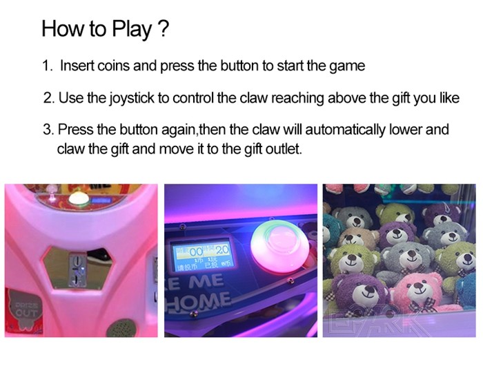 Arcade Plush Toys Vending Crazy Toy 2 Gift Game Machine Claw Crane Game Machine