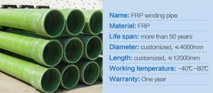 Wholesale Smooth Round Grp Frp Fiberglass Reinforced Plastic Pipe Winding Pipe 4000mm from china suppliers