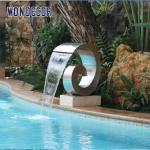 Large Shaped Geometric Arc Stainless Steel Fountain Sculpture For Garden