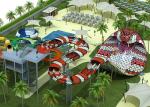 58M * 19M Custom Water Slides / Water Park Equipment Fiberglass Snake Style
