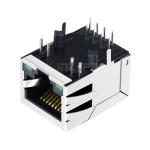 LPJE160GFNL 1X1 Port RJ45 Modular Jack Without Magnetics Tab Down Green/Green