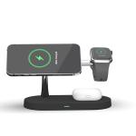 Black Zinc Alloy Night Light 5 in 1 Fast 15w Wireless Charger for phone