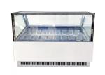 Square Type 16 Pans Ice Cream Display Freezer With Sliding Glass Door