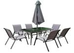 Rustproof Steel Dining Garden Patio Outdoor Furniture Set 2 X 1 Textilen 7pcs