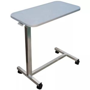 Wholesale Plastic Steel Overbed Table Medical Rolling Over Bed Hospital Stand Adjustable Desk Powder Coated from china suppliers