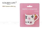 Solid Material Porcelain Cappuccino Espresso Cups AB Grade With Pink Flowers