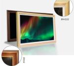 32" inch wooden frame LCD video photo frame NFT display for gallery advertising