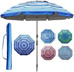 Portable Beach Umbrella With Sand Anchor, Tilt Pole, Carry Bag, Air Vent, Heavy