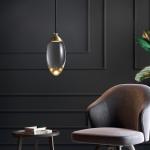 Nordic Modern Light Luxury Diamond Led Glass Chandelier copper pendant lights(WH