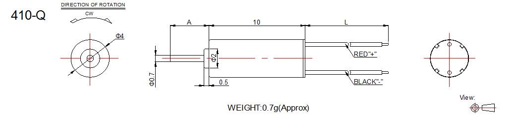 1.5v Mini DC Motor / 4mm Diameter Coreless DC Motor For Security Products