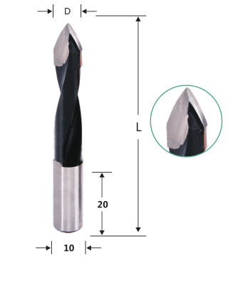 6mm Tungsten Carbide Through Hole Boring Bits 57mm / 70mm