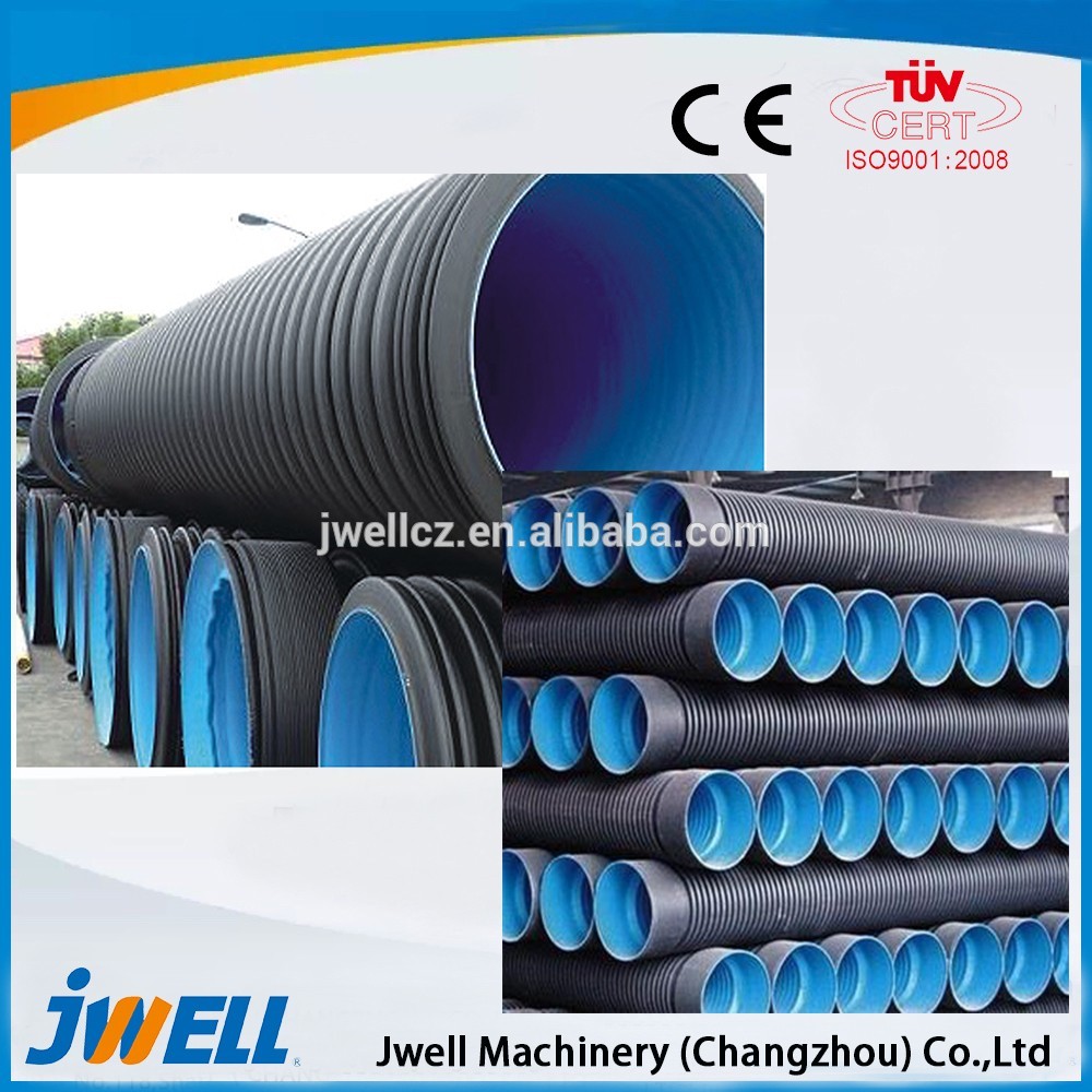 Jwell HDPE/P6P/PVC Vertical Type Double Wall Corrugated Pipe and PVC Ribbed Pipe Extrusion Line