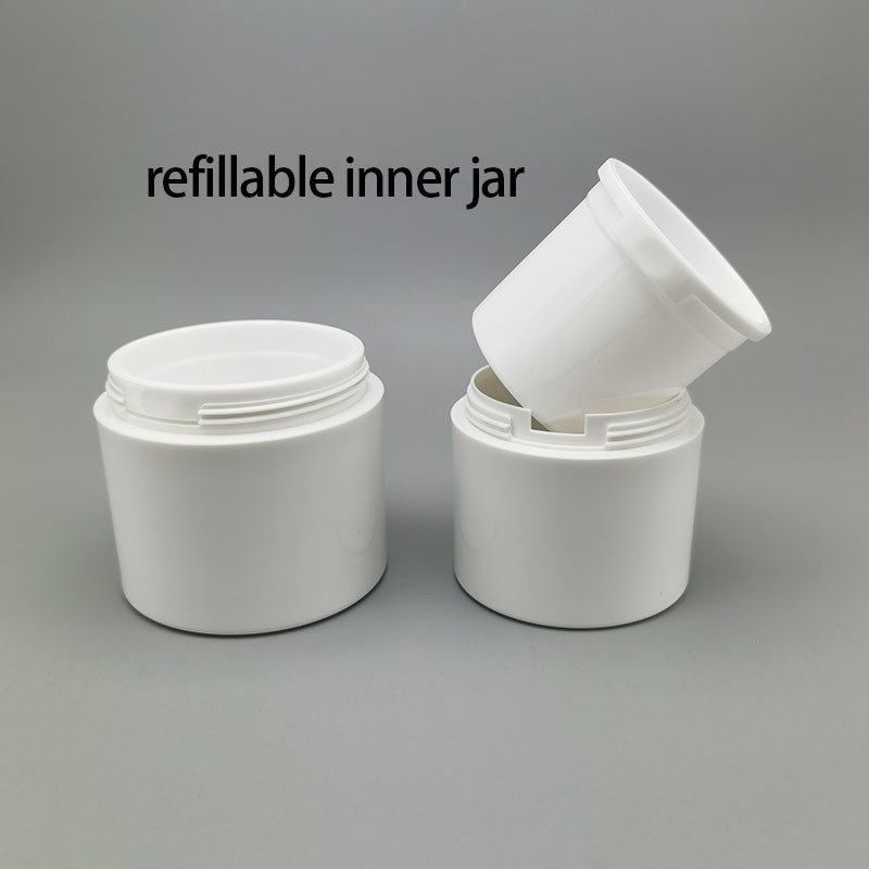 15ml 30ml 50ml Refillable Acrylic Cosmetic Airless Pump Jar With Rose Shape Pump