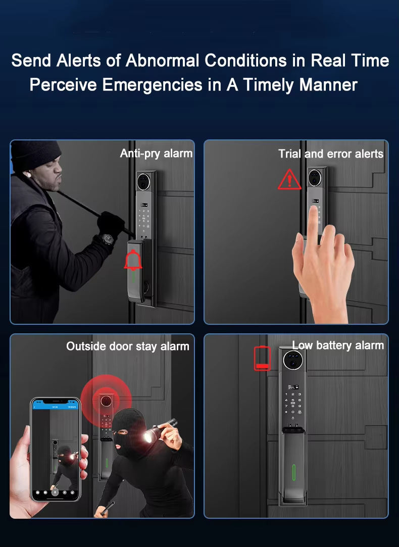 QL-S923MAX Tuya WiFi Fingerprint Video Calling Card Key Code Smart Door Lock