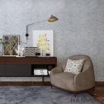 Strippable Plant Fiber Particle Interior Wallpaper 0.53*10M Grey Color