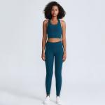 2pcs Suitwear Cross Strappy 210gsm Gym Wear Sets TUV Women'S Athletic Wear Sets