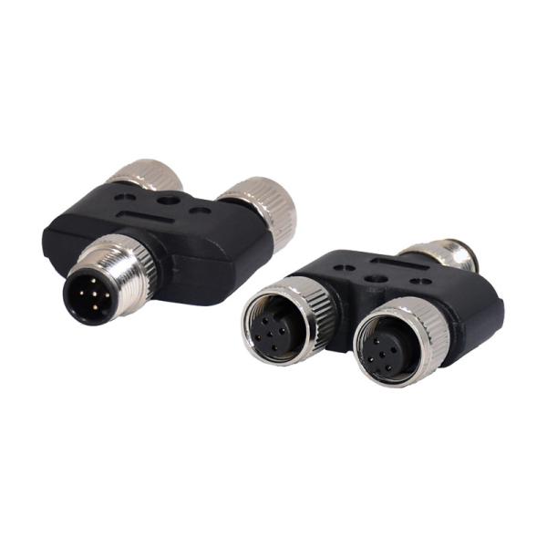 M12 Waterproof Connector M12 Y Distributor Male To Female Sensor Actuator