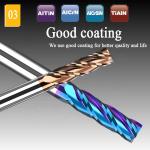 Polished Hrc55 20mm Tungsten Carbide 6mm End Mill 4 Flute Cnc Bits 6mm