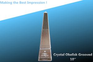 Wholesale trophy/glass awards/crystal trophy/crystal award/crystal obelisk grooved award from china suppliers
