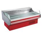 Curved Glass Fresh Meat Deli Display Chiller Showcase With Aspera Compressor