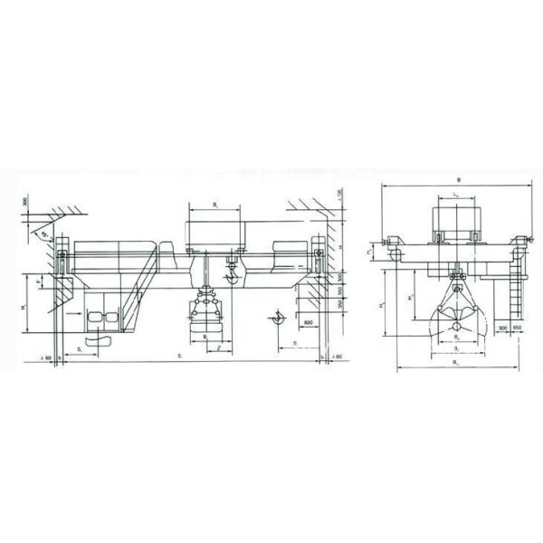 10T A6 Double Girder Mobile Bridge Crane 40m / Min With Grab Hook