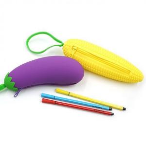 Wholesale Silicone Fruit Pencil Bag，Corn shaped children