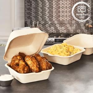 Wholesale Blister Eco Compostable Clamshell 3 Compartment Disposable Lunch Box Sugarcane Bagasse from china suppliers