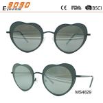 Women's heart fashionable sunglasses with metal frame, UV 400 Protection Lens