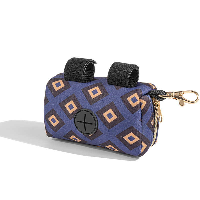 Amazon hot selling neoprene Dog Pet waste Poop waterproof Bag pet Dispenser bag folded Pet Travel Accessories with hook