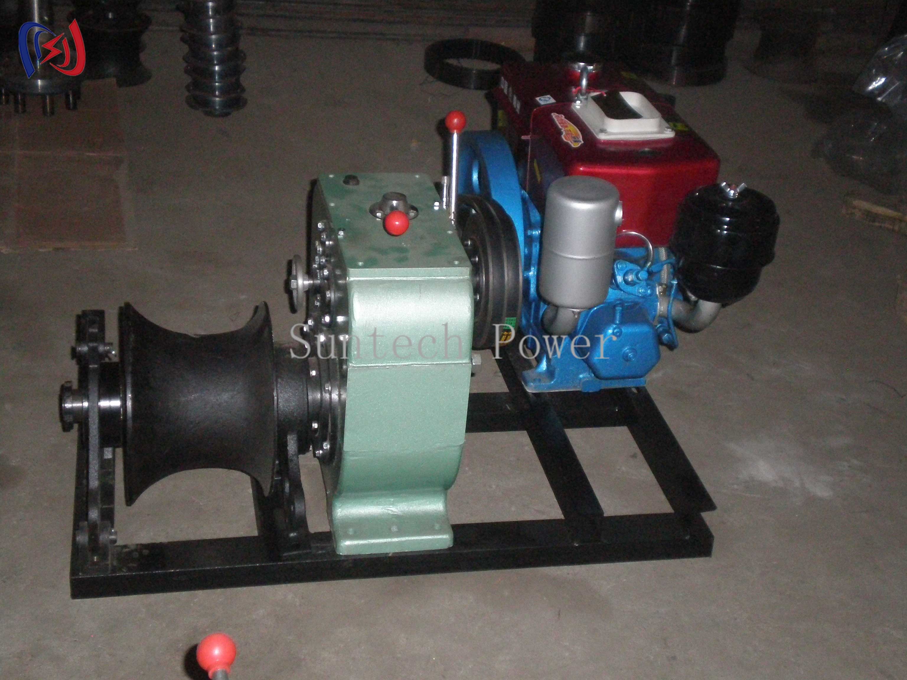 5 - 21RPM Powered Winch 3 - 9M/Min Belt Drive Diesel Engine