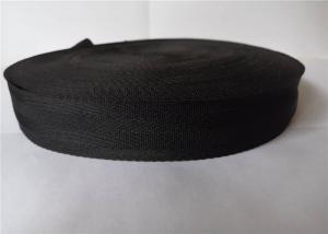 China 3.5cm Polyester Webbing Straps Black Herringbone Pattern Beautiful Custom Printed on sale