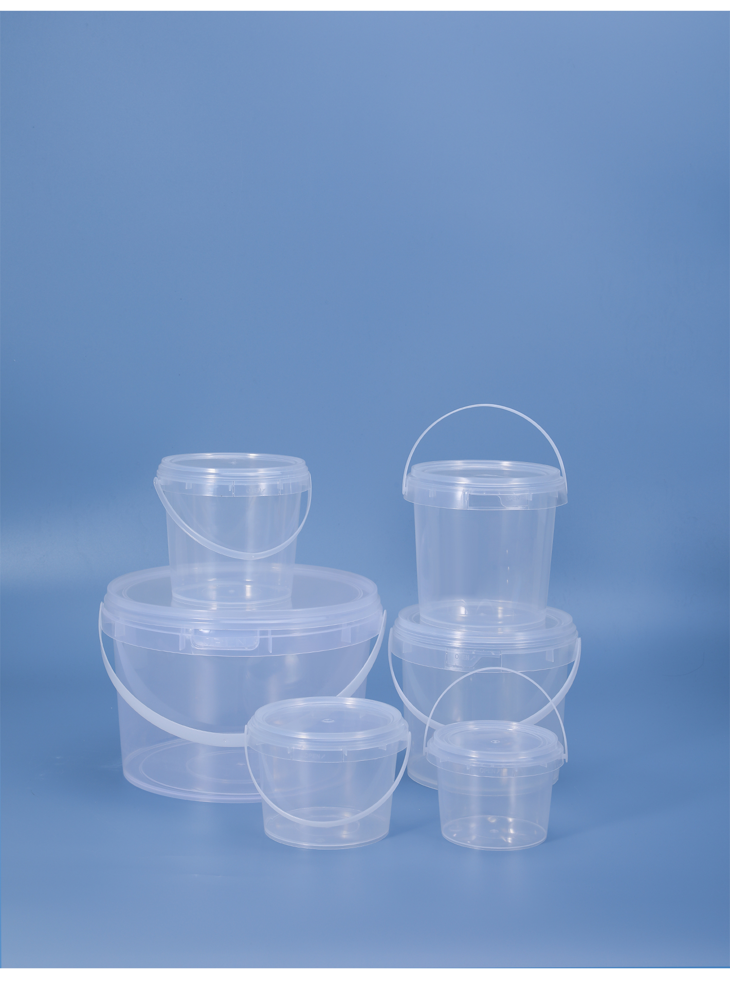 1000ml 1L Plastic Bucket With Handle For Chocolate Candy Cookies Package Food Storage Container