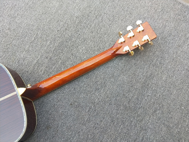 41 inch solid spruce top handmade ebony fingerboard real abalone shell inlaid electric acoustic guitar