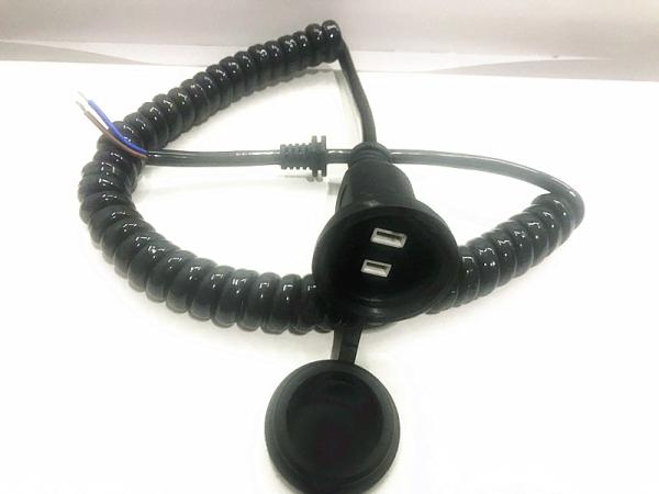 American standard 2pin black extension power cord without stopper 0.5m-10m