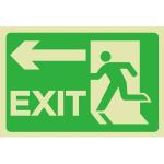 Waterproof Fire Warning Photoluminescent Safety Exit Sign ISO9001 Certificated