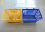 PP Material Hand Held Shopping Baskets Optional Color Steel Handle
