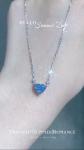 Blue Lab Created Diamond Pendant Necklace 1.51ct Heart Cut GRC Certified