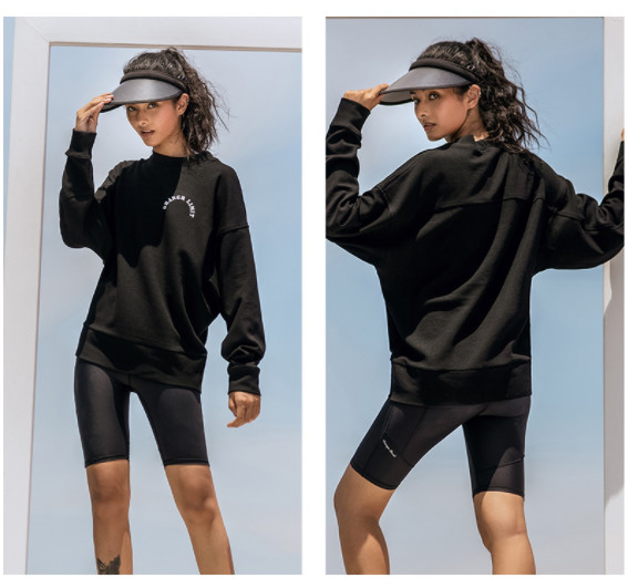 Crew Neck Plain Pullover Sweatshirt Oversized Solid Long Hoodies