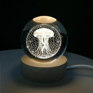 Wholesale OEM Wooden Crystal Ball USB Powered LED Light Crystal Ball Statue Crafts Stand Home Decorations from china suppliers