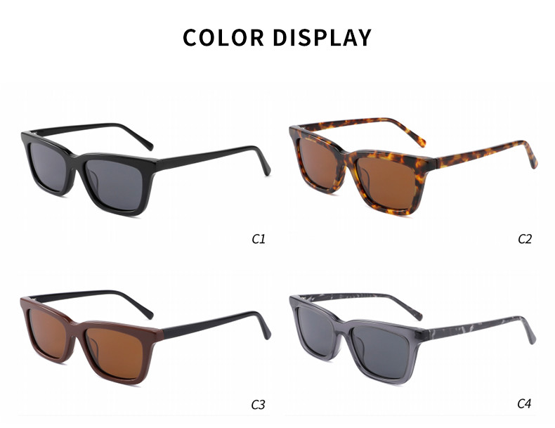 Rectangular Classic Acetate Sunglasses Daily Polarized Aviator Sunglasses