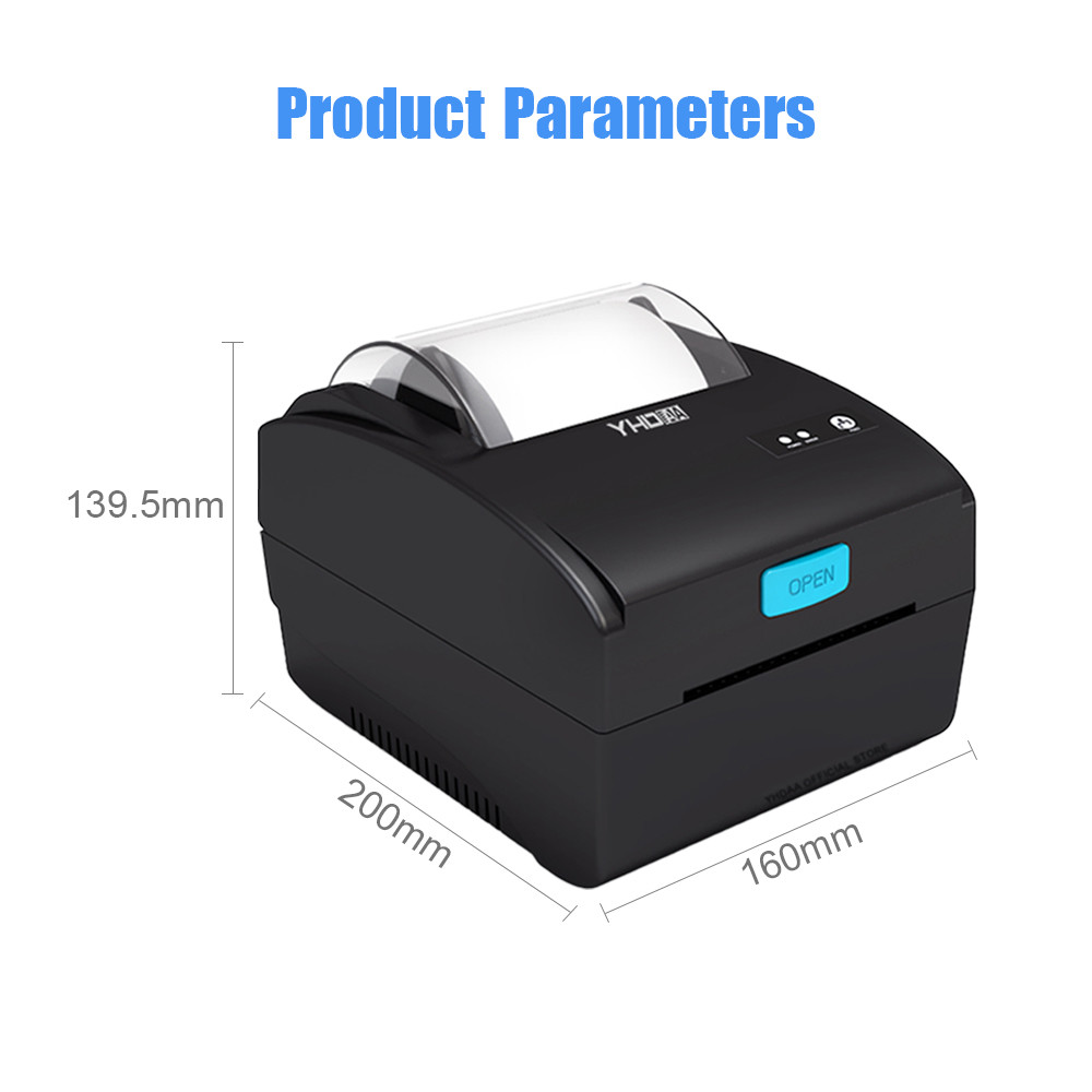 80MM Thermal Barcode Printer Bluetooth Thermal Sticker Label Printer 160mm/Sec