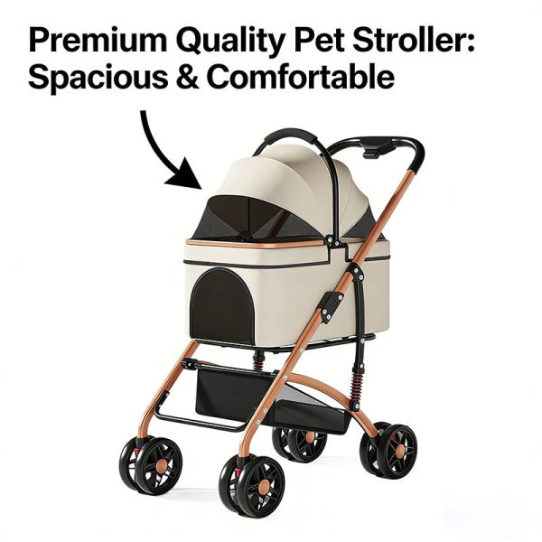 Wholesale Foldable Pet Stroller | Detachable, Shock-Absorbing, Lightweight, Breathable | OEM ODM Supplier