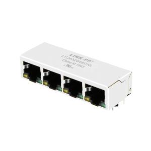 Wholesale LPJ46204BDNL 10/100 Base-T Tab Down Yellow/Green LED 1x4 Port Integrated Magnetic RJ45 Jacks from china suppliers