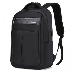 Wholesale 15.6inch Business Laptop Backpack USB Charging Black Leather Laptop Bag from china suppliers