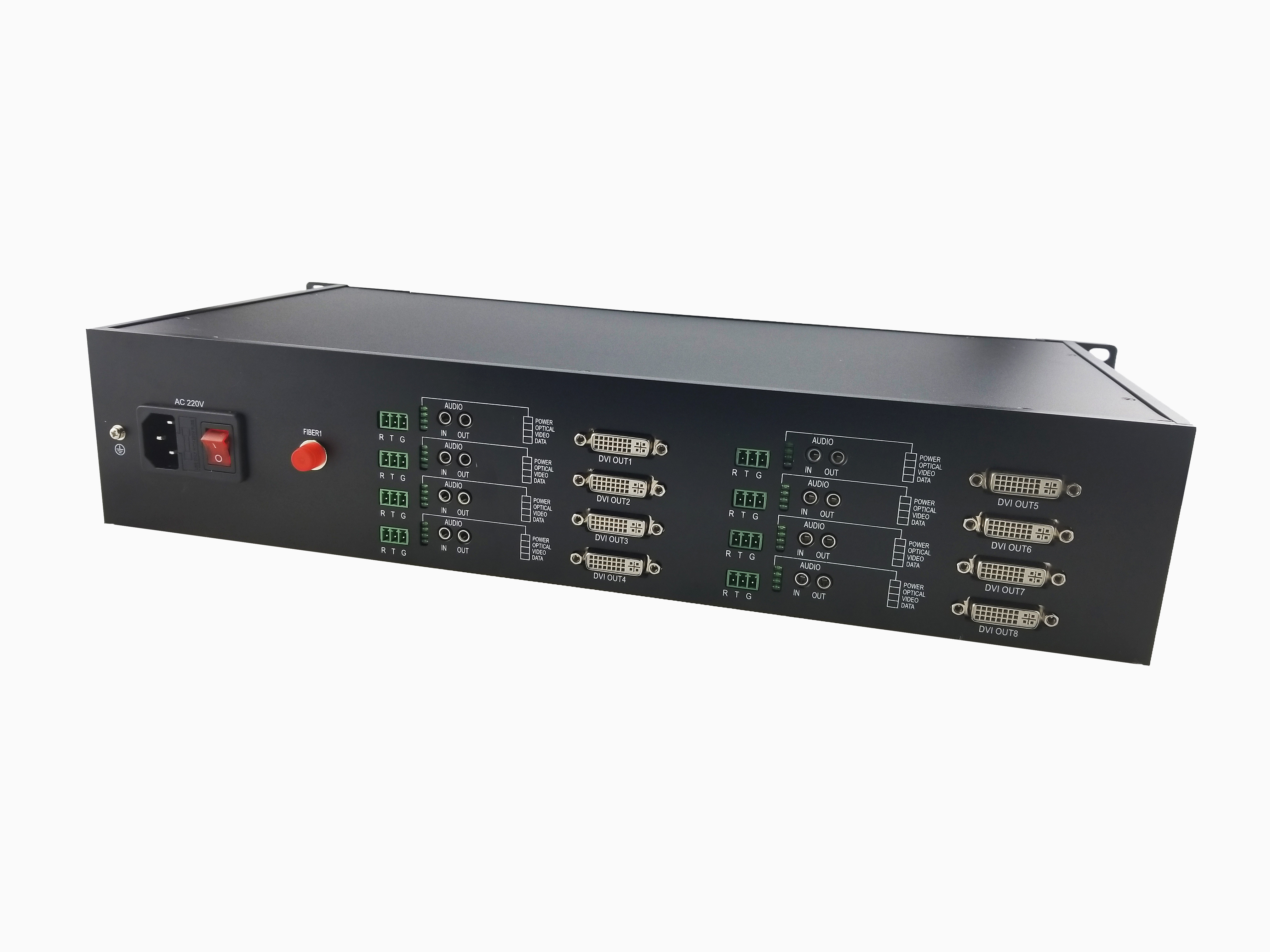 Wholesale 8 channel uncompressed DVI forward video to fiber converter + 8 ch RS232+ 8 channel audio from china suppliers