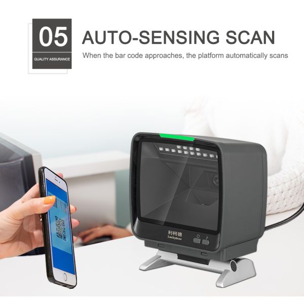 High Quality 2d Barcode Scanner Desktop Handsfree Use with Pos Machine for Supermarket