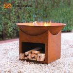 56cm Laser Cut Round Corten Fire Pit For Garden Decoration