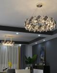 Led chandelier Living room decoration simple dimmer round hanging crystal lamp